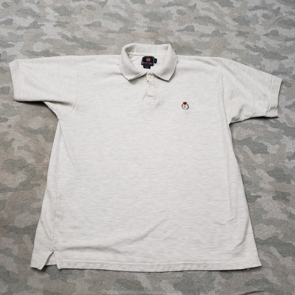 Vintage Chaps Ralph Lauren Polo Shirt Mens Large Gray Short Sleeve Preppy